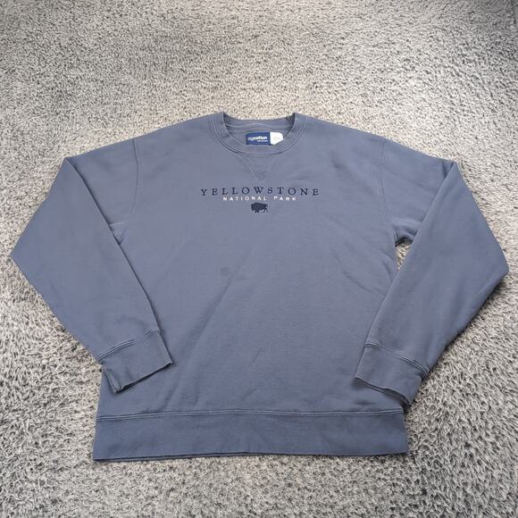 Yellowstone National Park Sweatshirt Adult Medium Blue Destination Embroidered - Picture 1 of 7